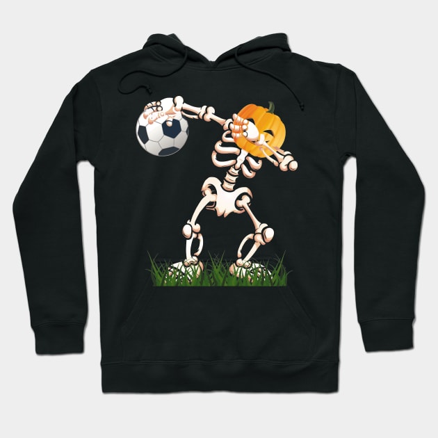 Skeleton Soccer Halloween T-Shirt Dabbing Dance Kids Costume Hoodie by kaza191